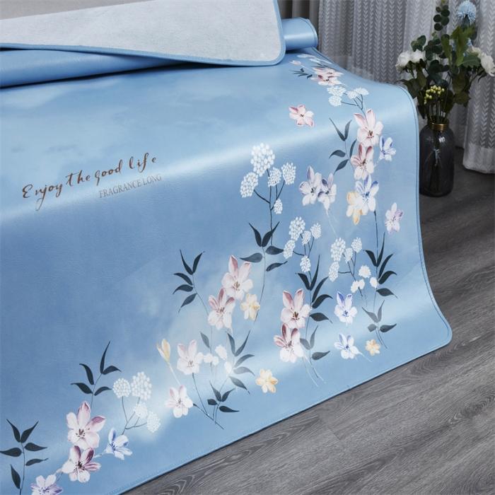 91家纺网 家纺一手货源 找家纺 头层彩绘牛皮席 三件套 水牛皮 牛皮凉席 头层 彩绘凉席