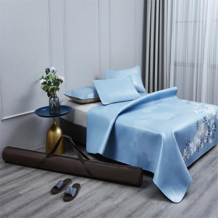 91家纺网 家纺一手货源 找家纺 头层彩绘牛皮席 三件套 水牛皮 牛皮凉席 头层 彩绘凉席