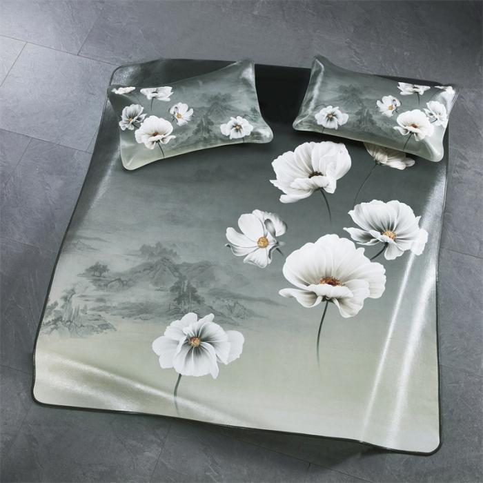 91家纺网 家纺一手货源 找家纺 头层彩绘牛皮席 三件套 水牛皮 牛皮凉席 头层 彩绘凉席