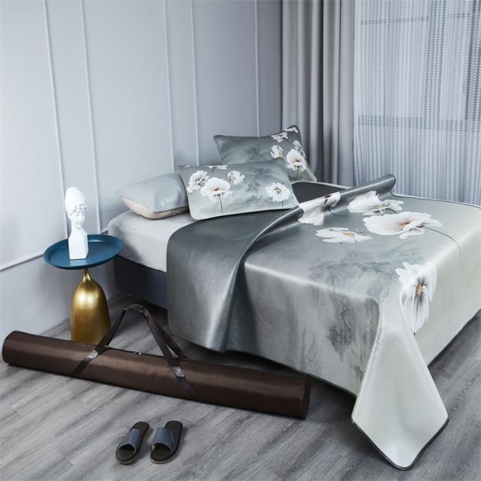 91家纺网 家纺一手货源 找家纺 头层彩绘牛皮席 三件套 水牛皮 牛皮凉席 头层 彩绘凉席