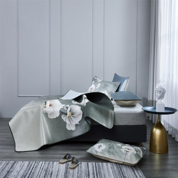 91家纺网 家纺一手货源 找家纺 头层彩绘牛皮席 三件套 水牛皮 牛皮凉席 头层 彩绘凉席