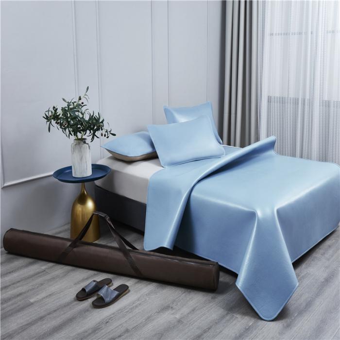 91家纺网 家纺一手货源 找家纺 头层素彩牛皮席 水牛皮 牛皮凉席 头层 彩绘凉席