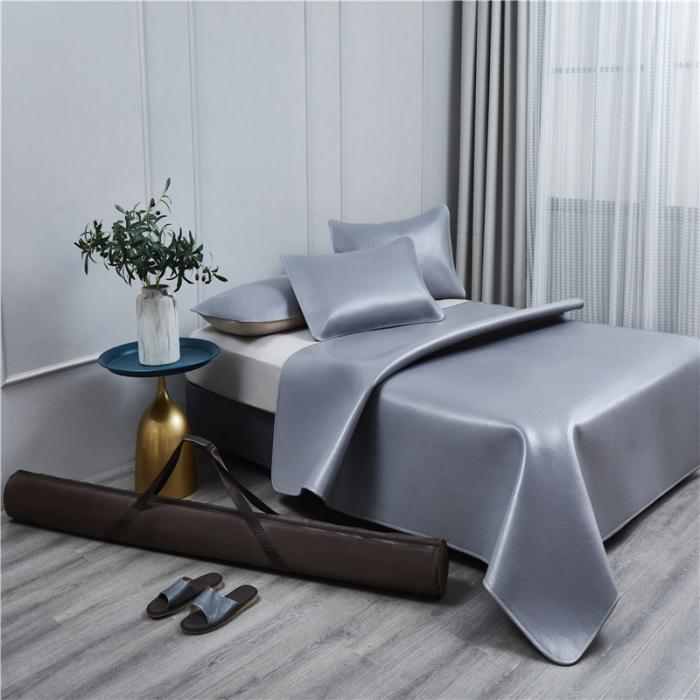 91家纺网 家纺一手货源 找家纺 头层素彩牛皮席 水牛皮 牛皮凉席 头层牛皮  凉席