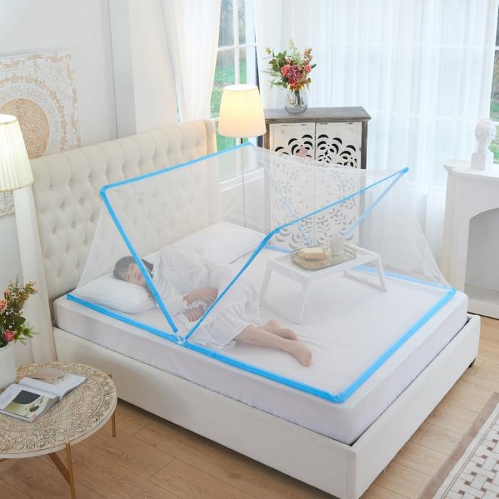 91家纺网 家纺一手货源 找家纺 2024网红英伦可折叠无底蚊帐