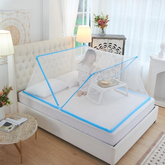 91家纺网 家纺一手货源 找家纺 2024网红英伦可折叠无底蚊帐