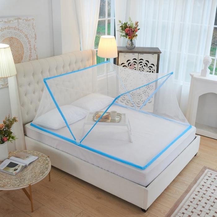 91家纺网 家纺一手货源 找家纺 2024网红英伦可折叠无底蚊帐