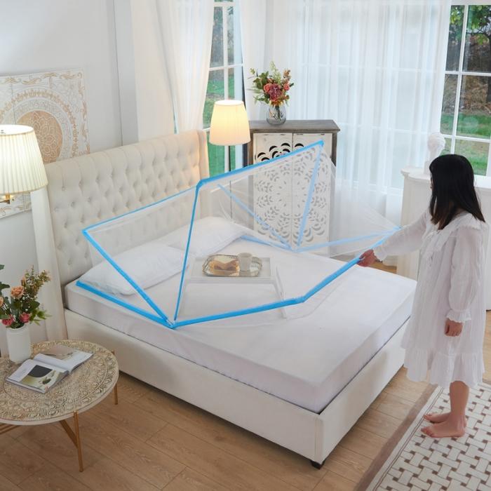 91家纺网 家纺一手货源 找家纺 2024网红英伦可折叠无底蚊帐