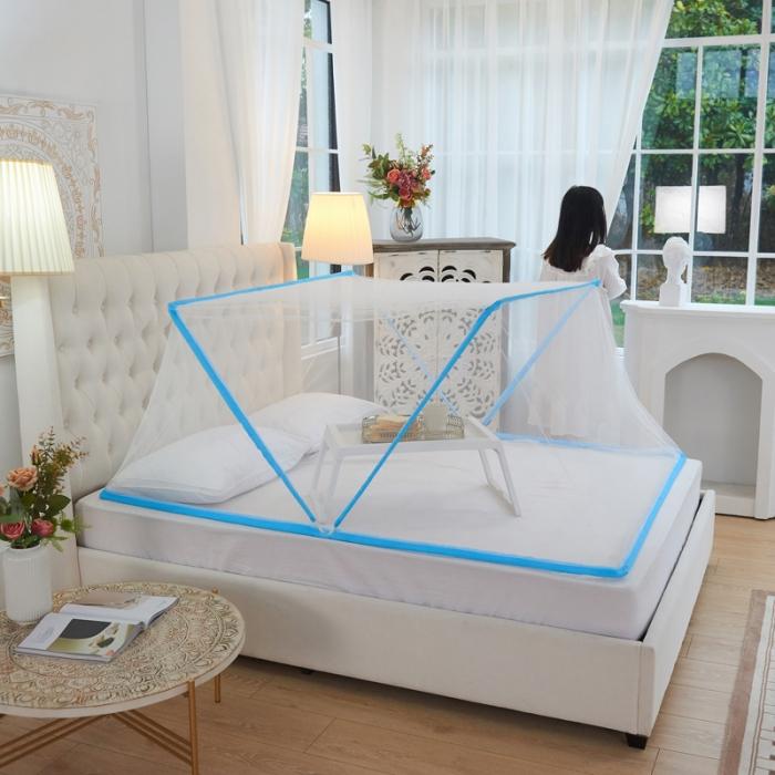 91家纺网 家纺一手货源 找家纺 2024网红英伦可折叠无底蚊帐