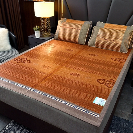 91家纺网 家纺一手货源 找家纺 2024新款双面印花竹席冰丝席竹凉席学生宿舍席子凉席