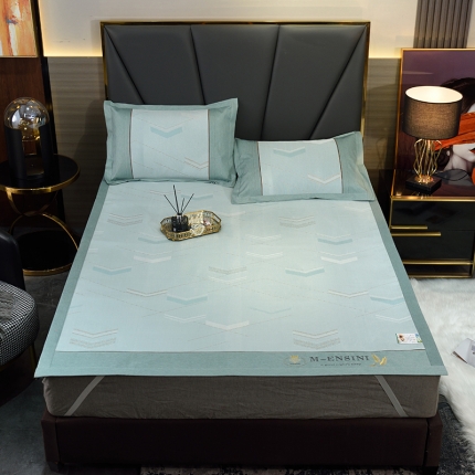 91家纺网 家纺一手货源 找家纺 2023凉席冰丝席夏季家用学生宿舍单人可折叠三件套软席子