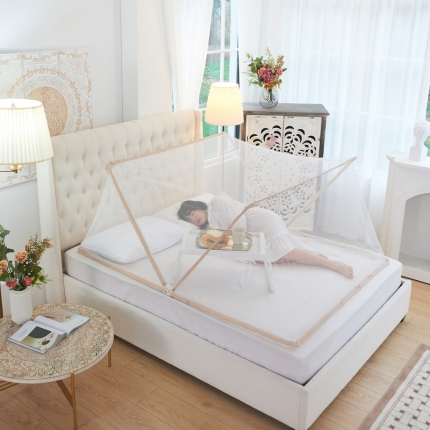 91家纺网 家纺一手货源 找家纺 2024网红英伦可折叠无底蚊帐