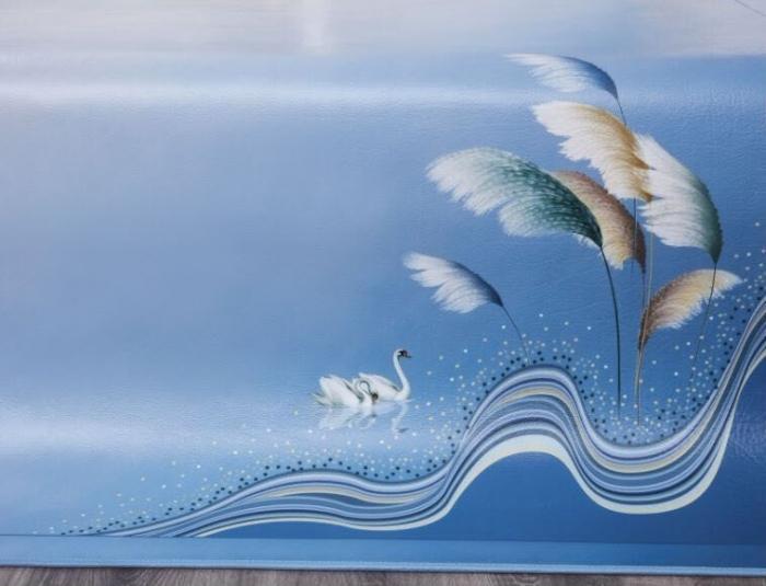 91家纺网 家纺一手货源 找家纺 头层彩绘牛皮席 水牛皮 牛皮凉席 头层牛皮  凉席