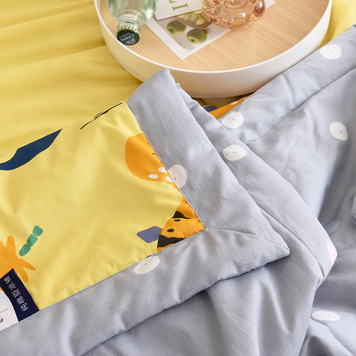 91家纺网 家纺一手货源 找家纺 小虾米 2022新款40支纯棉印花夏被被子被芯 恐龙沃德-黄