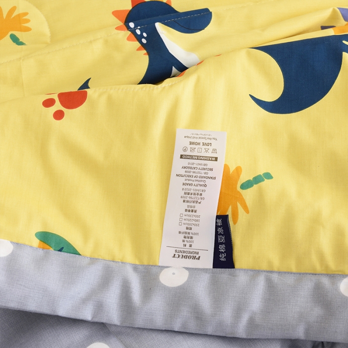 91家纺网 家纺一手货源 找家纺 小虾米 2022新款40支纯棉印花夏被被子被芯 恐龙沃德-黄