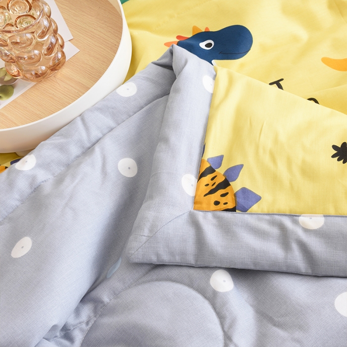 91家纺网 家纺一手货源 找家纺 小虾米 2022新款40支纯棉印花夏被被子被芯 恐龙沃德-黄