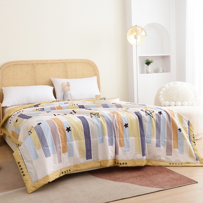 91家纺网 家纺一手货源 找家纺 小虾米 2022新款40支纯棉印花夏被被子被芯 五星躺赢