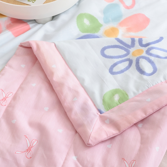 91家纺网 家纺一手货源 找家纺 小虾米 2022新款40支纯棉印花夏被被子被芯 心花怒放