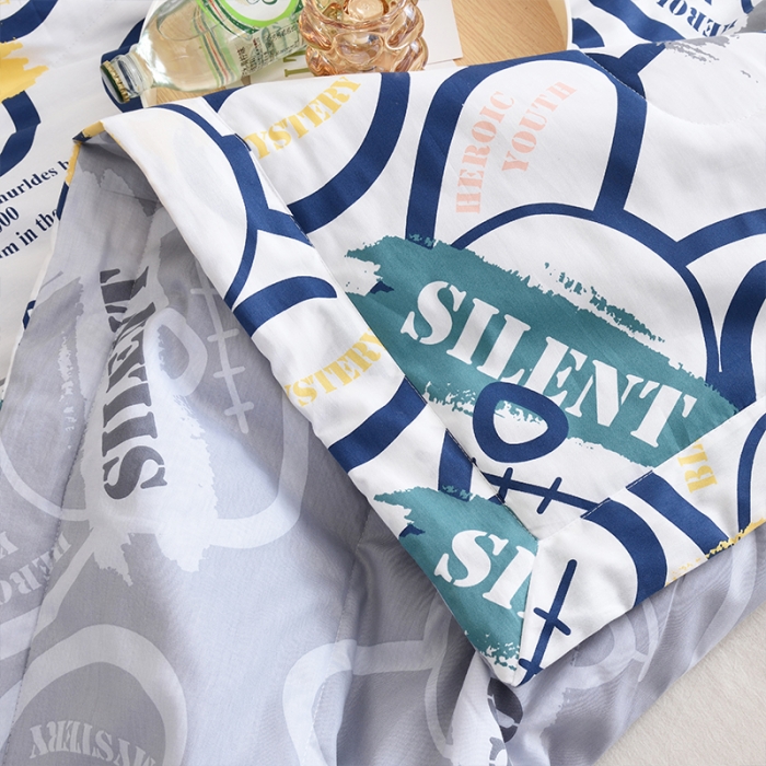 91家纺网 家纺一手货源 找家纺 小虾米 2022新款40支纯棉印花夏被被子被芯 幸运一夏