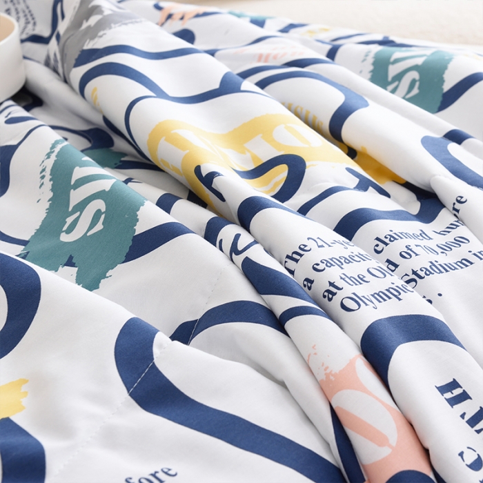 91家纺网 家纺一手货源 找家纺 小虾米 2022新款40支纯棉印花夏被被子被芯 幸运一夏