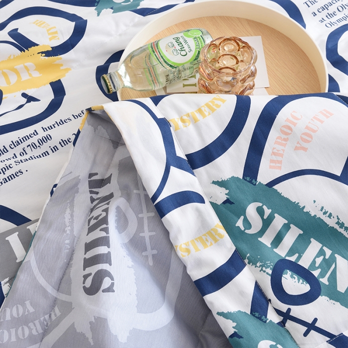 91家纺网 家纺一手货源 找家纺 小虾米 2022新款40支纯棉印花夏被被子被芯 幸运一夏