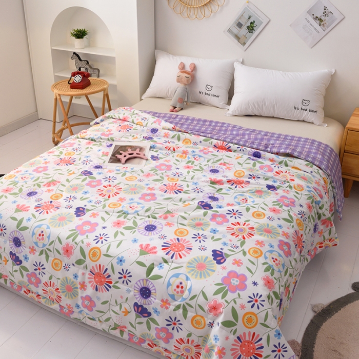 91家纺网 家纺一手货源 找家纺 小虾米 2022新款40支纯棉印花夏被被子被芯 萤火之夜