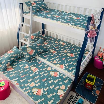 91家纺网 家纺一手货源 找家纺 小虾米 2022新款可定制凉感丝0.4乳胶凉席床笠三件套 恐龙宝贝