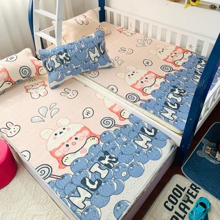 91家纺网 家纺一手货源 找家纺 总小虾米 2022新款可定制凉感丝0.4乳胶凉席床笠三件套