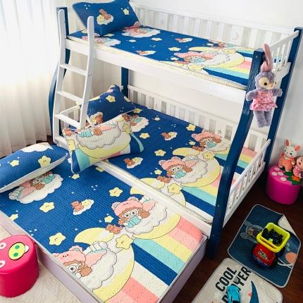 91家纺网 家纺一手货源 找家纺 小虾米 2022新款可定制凉感丝0.4乳胶凉席床笠三件套 星空女孩