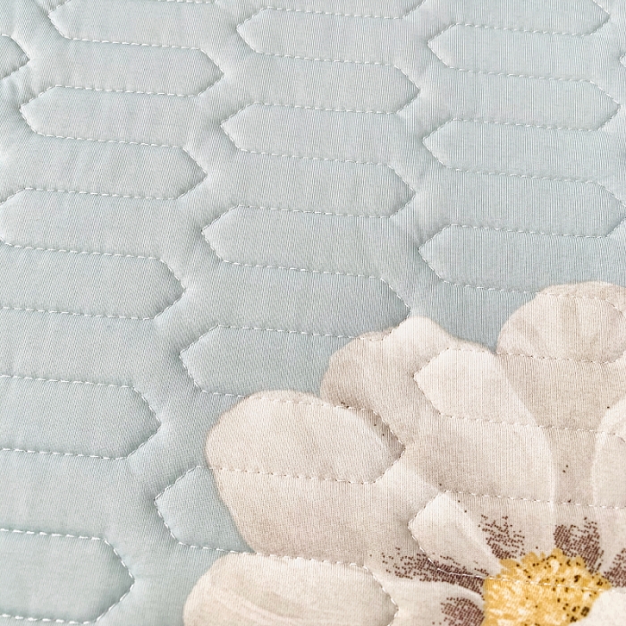 91家纺网 家纺一手货源 找家纺 小虾米 2022新款可定制凉感丝0.4乳胶凉席床笠三件套 花开朵朵