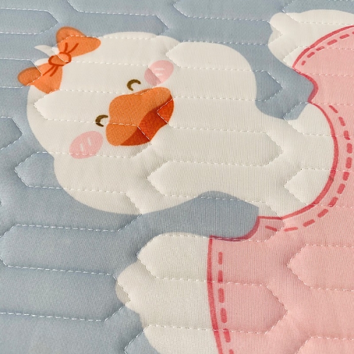 91家纺网 家纺一手货源 找家纺 小虾米 2022新款可定制凉感丝0.4乳胶凉席床笠三件套 快乐鸭