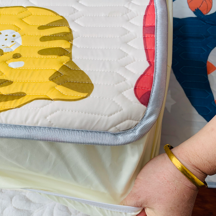 91家纺网 家纺一手货源 找家纺 小虾米 2022新款可定制凉感丝0.4乳胶凉席床笠三件套 老虎