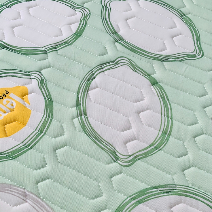 91家纺网 家纺一手货源 找家纺 小虾米 2022新款可定制凉感丝0.4乳胶凉席床笠三件套 柠檬