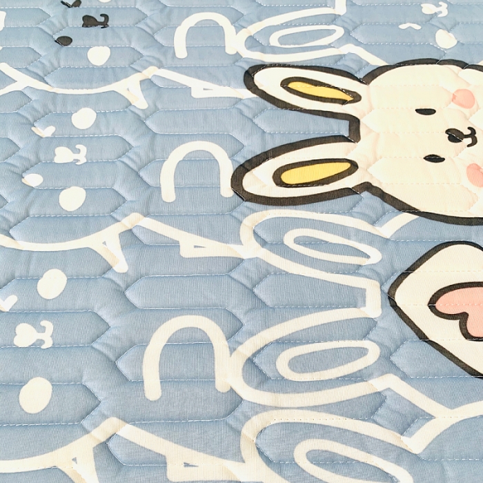 91家纺网 家纺一手货源 找家纺 小虾米 2022新款可定制凉感丝0.4乳胶凉席床笠三件套 兔基斯