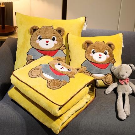 电商直播爆款泰迪绒围巾熊抱枕被抱枕