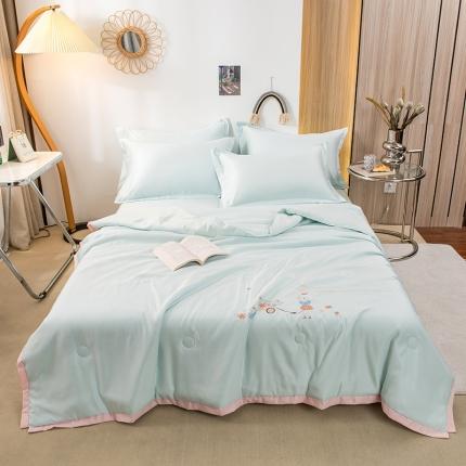 91家纺网 家纺一手货源 找家纺 （总）芃成家纺 2022新款水洗天丝绣花夏被子被芯