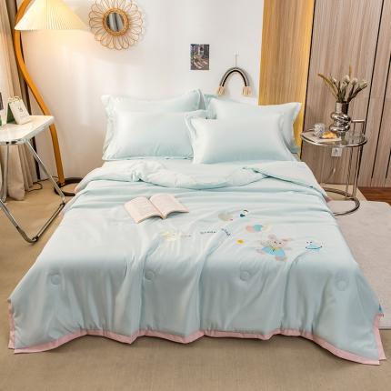 91家纺网 家纺一手货源 找家纺 （总）芃成家纺 2022新款水洗天丝绣花夏被子被芯