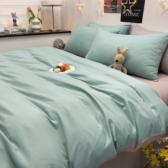 91家纺网 家纺一手货源 找家纺 赫然家纺 新款纯色磨毛系列-单被套 浅蓝+浅灰