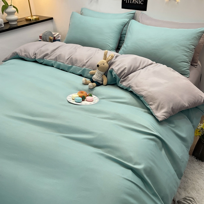 91家纺网 家纺一手货源 找家纺 赫然家纺 新款纯色磨毛系列-单被套 浅蓝+浅灰