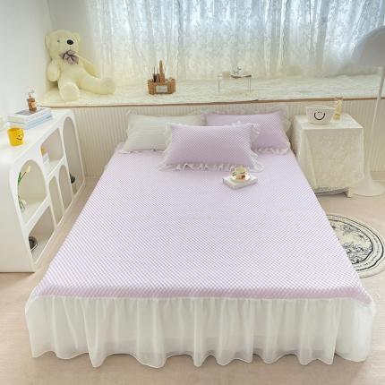 91家纺网 家纺一手货源 找家纺 (总)桃子家居 2022新A类3D魔法冰豆豆凉席三件套床裙款