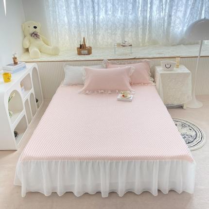 91家纺网 家纺一手货源 找家纺 (总)桃子家居 2022新A类3D魔法冰豆豆凉席三件套床裙款