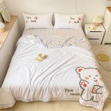 N先生 2022新款卡通水洗棉夏被四件套 啵啵熊
