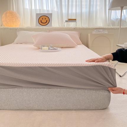 91家纺网 家纺一手货源 找家纺 (总)桃子家居 2022新A类3D魔法冰豆豆凉席三件套床裙款