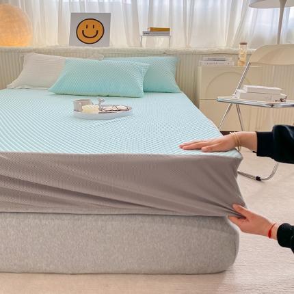 91家纺网 家纺一手货源 找家纺 (总)桃子家居 2022新A类3D魔法冰豆豆凉席三件套床裙款