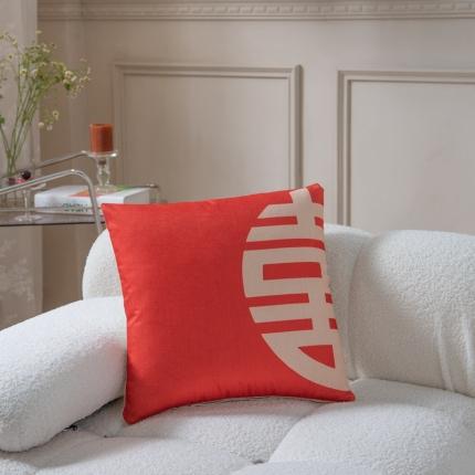 91家纺网 家纺一手货源 找家纺 博笔熊 2022新款亚麻抱枕 喜左