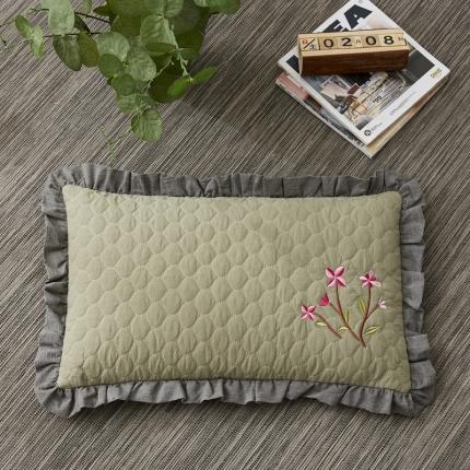 91家纺网 家纺一手货源 找家纺 （总）明星枕业 2022新款全棉砂洗刺绣荞麦枕30*50cm