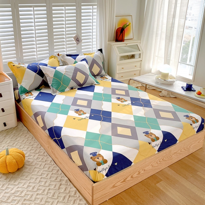 91家纺网 家纺一手货源 找家纺 拾物记  2022新款A类12868全棉喷气印花系列单床笠 爱尔威