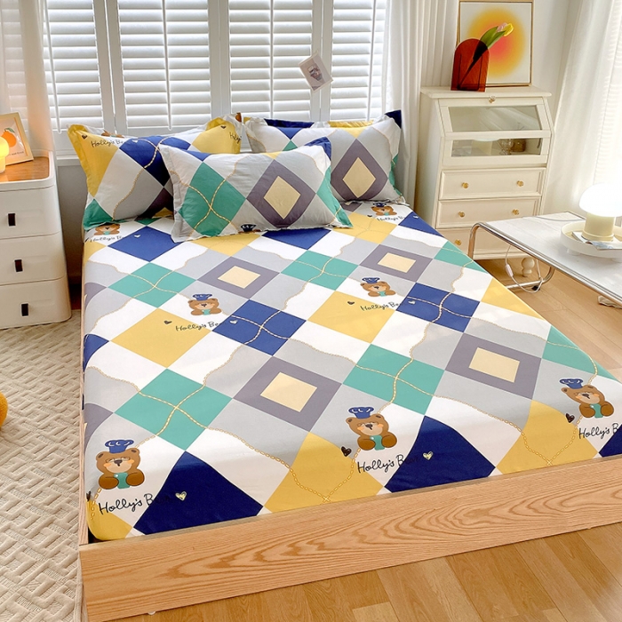 91家纺网 家纺一手货源 找家纺 拾物记  2022新款A类12868全棉喷气印花系列单床笠 爱尔威