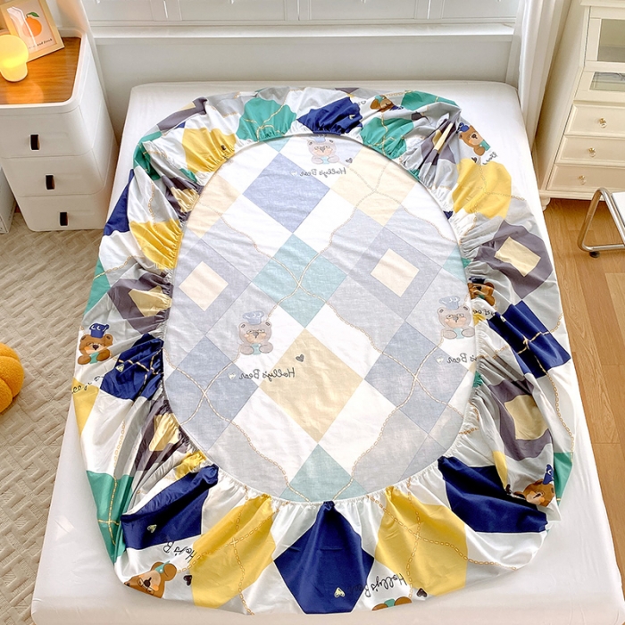 91家纺网 家纺一手货源 找家纺 拾物记  2022新款A类12868全棉喷气印花系列单床笠 爱尔威