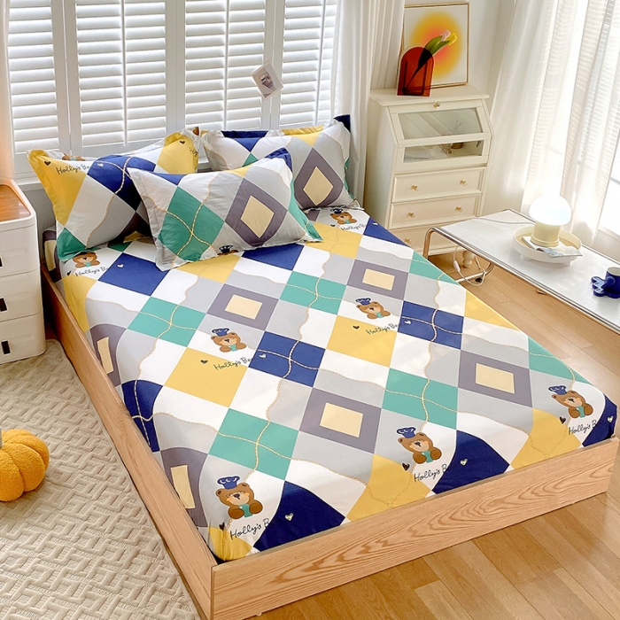 91家纺网 家纺一手货源 找家纺 拾物记  2022新款A类12868全棉喷气印花系列单床笠 爱尔威