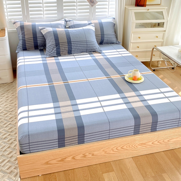 91家纺网 家纺一手货源 找家纺 拾物记  2022新款A类12868全棉喷气印花系列单床笠 汤布朗